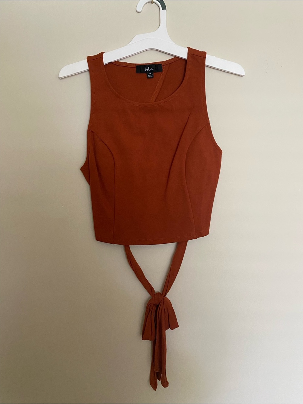 *Bundle 3+ for $5 each* Lulu's Rust Tie-Back Crop Tank